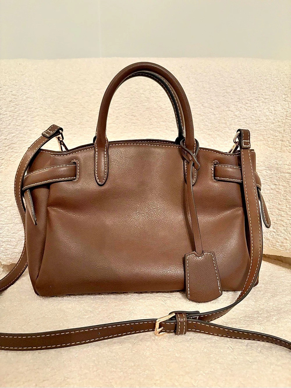 H&M Strap-Detail Handbag Brown Satchel